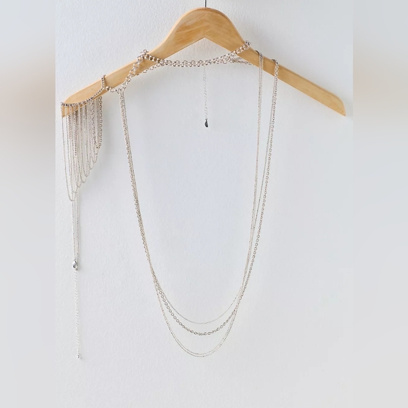 NWT Free People Silver Royal Body Chain - Picture 3 of 3